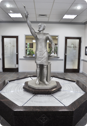 Cast aluminum statue of Vulcan in our corporate headquarters.